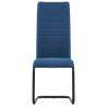 Cantilever Dining Chairs - Set of 4 Blue Fabric | Hipo Market