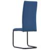 Cantilever Dining Chairs - Set of 4 Blue Fabric | Hipo Market