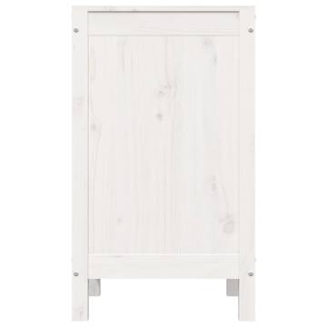 Laundry Box White 44x44x76 cm - Solid Wood Pine Storage