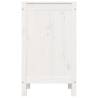 Laundry Box White 44x44x76 cm - Solid Wood Pine Storage