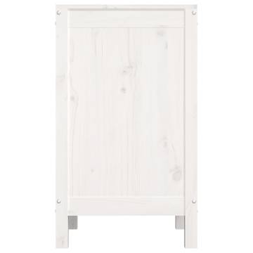 Laundry Box White 44x44x76 cm - Solid Wood Pine Storage