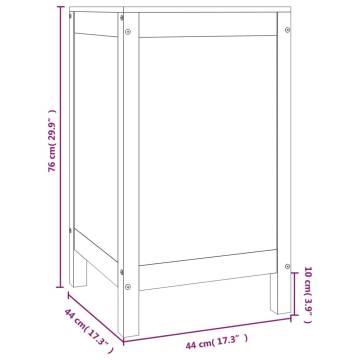 Laundry Box White 44x44x76 cm - Solid Wood Pine Storage