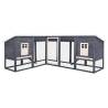 Outdoor Rabbit Hutch with Run - Grey & White Fir Wood | HiPo Market