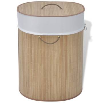 Bamboo Laundry Bin Oval - Natural, Stylish & Functional | Hipomarket