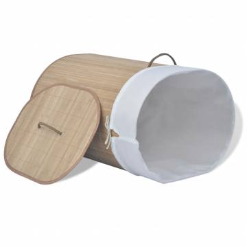 Bamboo Laundry Bin Oval - Natural, Stylish & Functional | Hipomarket