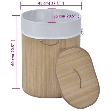 Bamboo Laundry Bin Oval - Natural, Stylish & Functional | Hipomarket