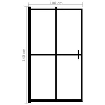 Folding Shower Enclosure ESG 100x140 cm Black - Stylish & Functional