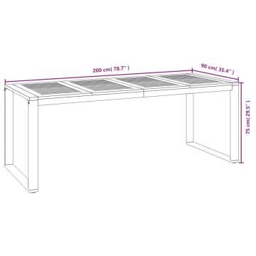 Garden Table with U-shaped Legs - Solid Acacia Wood | HipoMarket