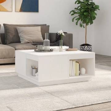 Elegant White Coffee Table - Solid Pine Wood 80x81x36.5 cm