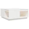 Elegant White Coffee Table - Solid Pine Wood 80x81x36.5 cm