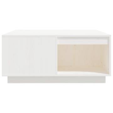 Elegant White Coffee Table - Solid Pine Wood 80x81x36.5 cm