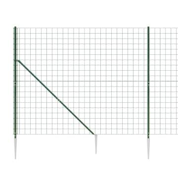 Wire Mesh Fence with Spike Anchors Green 1.4x10 m | Hipomarket