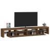 Modern TV Cabinet with LED Lights - Brown Oak | HipoMarket