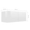 4 Piece High Gloss White TV Cabinet Set - Stylish Storage Solution