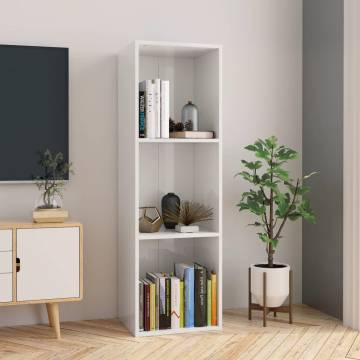 Book Cabinet & TV Cabinet in High Gloss White | Hipo Market