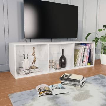 Book Cabinet & TV Cabinet in High Gloss White | Hipo Market