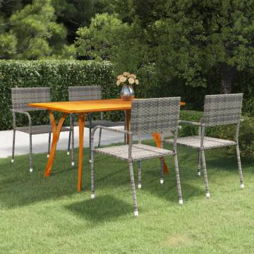 5 Piece Garden Dining Set Anthracite - Stylish Outdoor Furniture