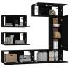 Elegant 6 Piece Black TV Cabinet Set | Hipomarket UK