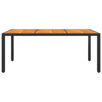 Stylish Garden Table - Acacia Wood & Poly Rattan | Hipo Market