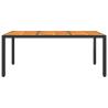 Stylish Garden Table - Acacia Wood & Poly Rattan | Hipo Market