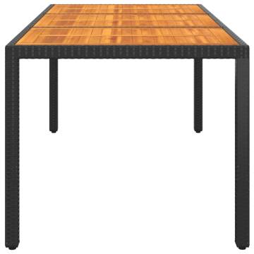 Stylish Garden Table - Acacia Wood & Poly Rattan | Hipo Market