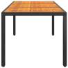 Stylish Garden Table - Acacia Wood & Poly Rattan | Hipo Market