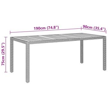 Stylish Garden Table - Acacia Wood & Poly Rattan | Hipo Market