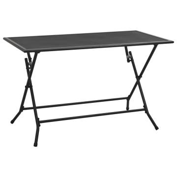 Folding Mesh Table 120x60x72 cm - Durable Steel in Anthracite