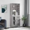 Highboard Grey Sonoma 69.5x34x180 cm Engineered Wood Colour grey sonoma Quantity in Package 1 Model 1 glass door 3 drawers 