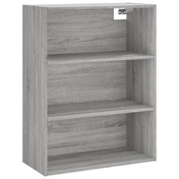 Stylish Grey Sonoma Highboard - 69.5x34x180 cm