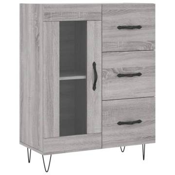 Stylish Grey Sonoma Highboard - 69.5x34x180 cm