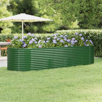 Garden Raised Bed Powder-coated Steel 322x100x68 cm - Green