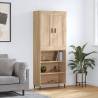 Highboard Sonoma Oak 69.5x34x180 cm Engineered Wood Colour sonoma oak Quantity in Package 1 Model 3 shelves 