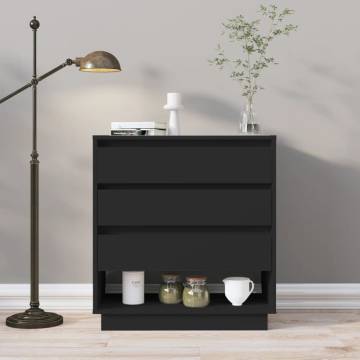 Stylish Black Sideboard - 70x41x75 cm Engineered Wood