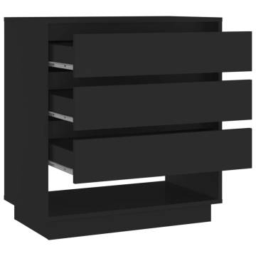 Stylish Black Sideboard - 70x41x75 cm Engineered Wood