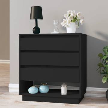 Stylish Black Sideboard - 70x41x75 cm Engineered Wood