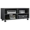 TV Cabinet with Castors - High Gloss Grey, 90x35x35 cm