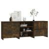 3 Piece Sideboard in Smoked Oak - Stylish Storage Solution