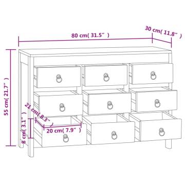 Chest of Drawers 80x30 cm Solid Teak Wood | Vintage Charm