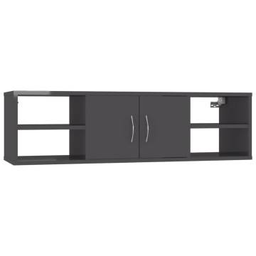 High Gloss Grey Wall Shelf - Stylish & Practical Storage