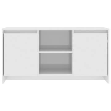 Stylish High Gloss White TV Cabinet - 102x37.5x52.5 cm