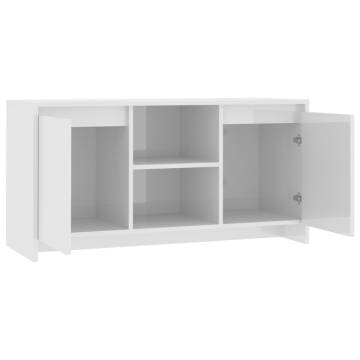 Stylish High Gloss White TV Cabinet - 102x37.5x52.5 cm