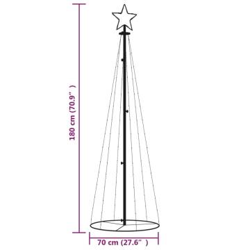 Christmas Cone Tree with 108 Colourful LEDs - 180 cm