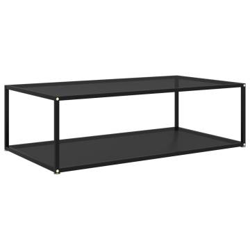 Black Coffee Table 120x60 cm - Modern Tempered Glass Design