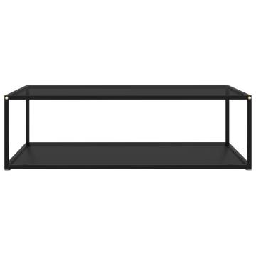 Black Coffee Table 120x60 cm - Modern Tempered Glass Design