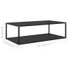 Black Coffee Table 120x60 cm - Modern Tempered Glass Design