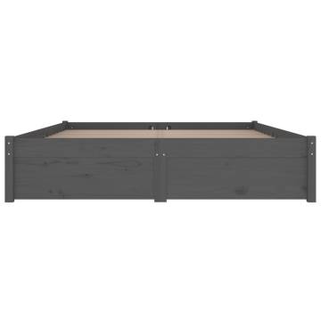 Grey Bed Frame with Drawers - 140x200 cm | HipoMarket