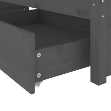 Grey Bed Frame with Drawers - 140x200 cm | HipoMarket