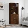 Highboard Brown Oak 69.5x34x180 cm Engineered Wood Colour brown oak Quantity in Package 1 Model 1 wood door 3 drawers 