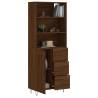 Stylish Highboard Brown Oak - 69.5x34x180 cm | Hipomarket